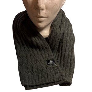 Murano Wool Blend Cable Knit Scarf For Men In Dark Gray Charcoal 8 X 64"